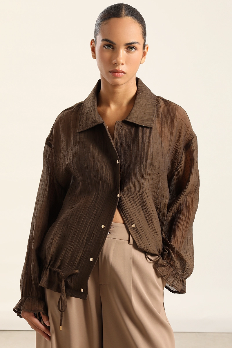 BLUSON BOMBER MIX LYOCELL, CHOCOLATE LIOLA - 1