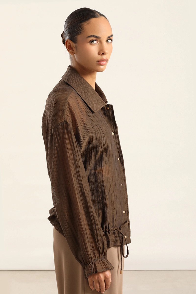 BLUSON BOMBER MIX LYOCELL, CHOCOLATE LIOLA - 3