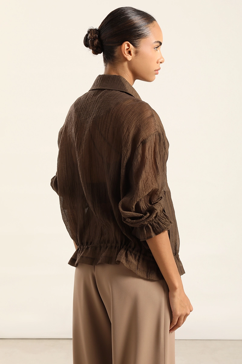BLUSON BOMBER MIX LYOCELL, CHOCOLATE LIOLA - 4
