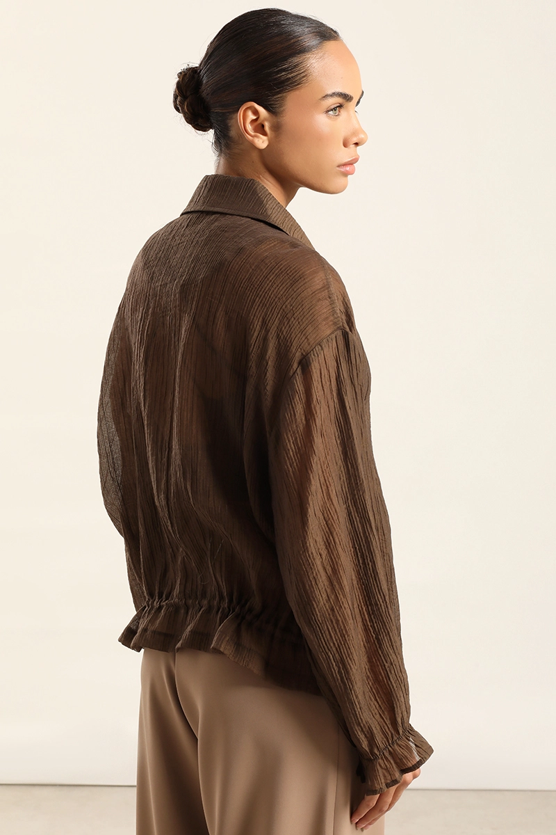 BLUSON BOMBER MIX LYOCELL, CHOCOLATE LIOLA - 6