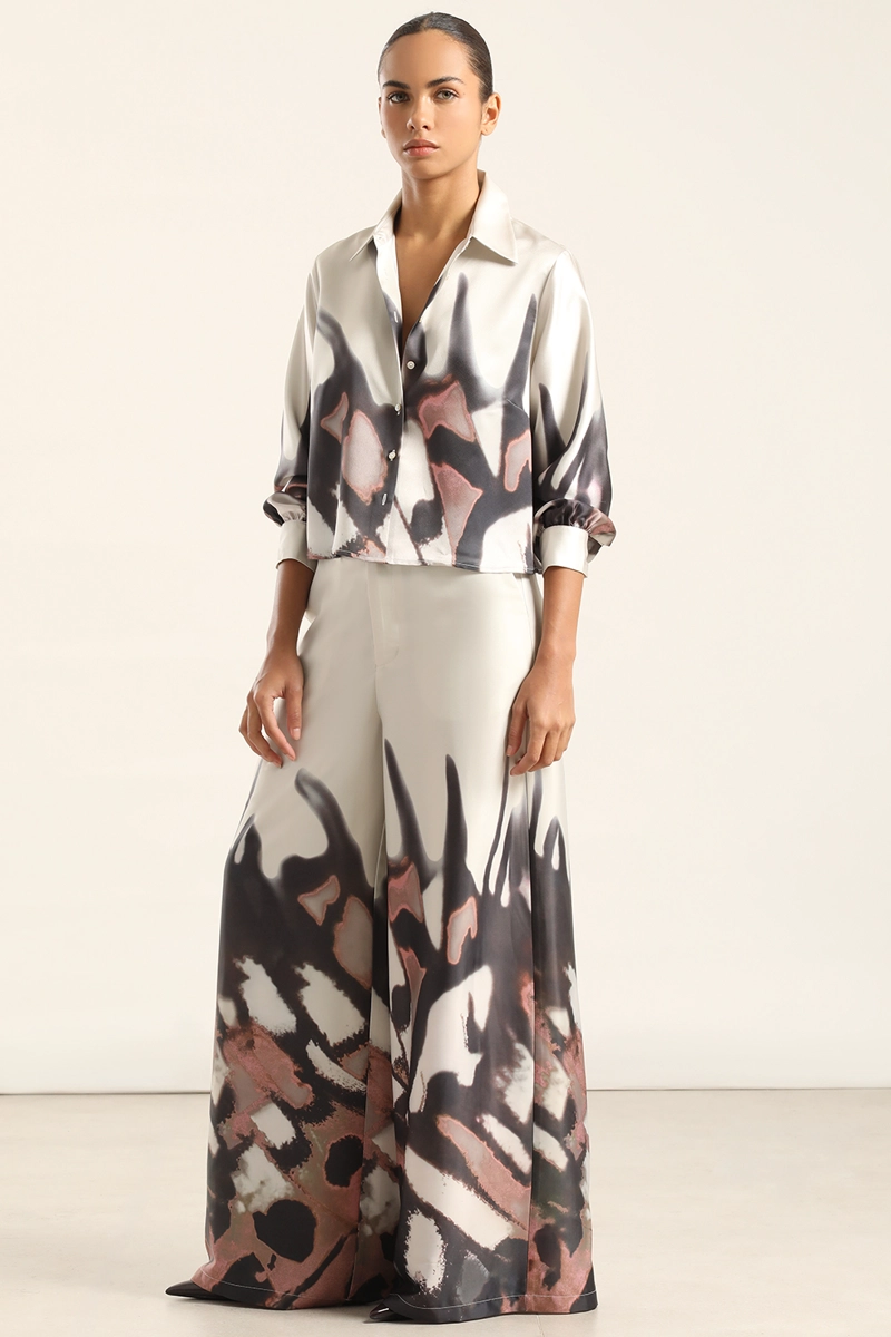 BLUSA SATIN ESTAMPADO, BEIGE LIOLA - 2