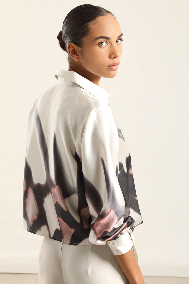 BLUSA SATIN ESTAMPADO, BEIGE LIOLA - 6