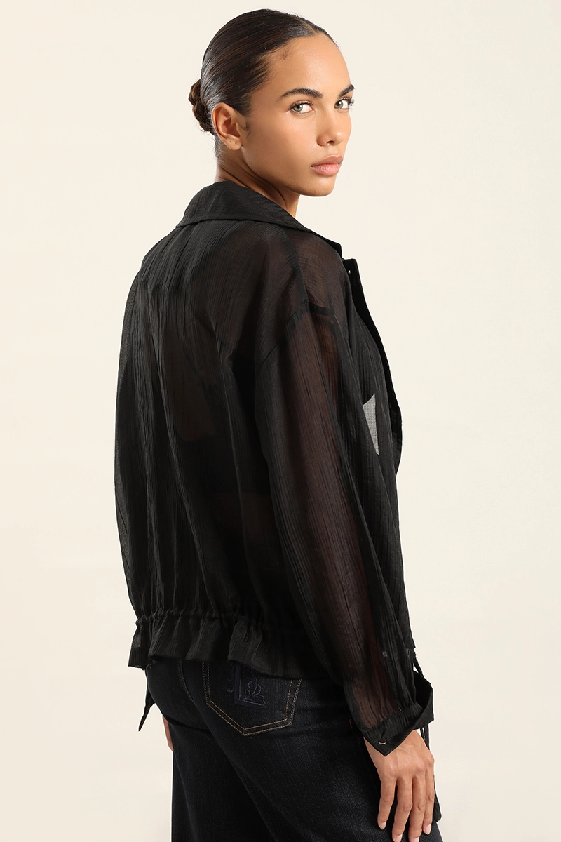 BLUSON BOMBER MIX LYOCELL, NEGRO LIOLA - 5