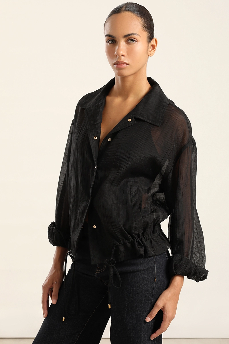BLUSON BOMBER MIX LYOCELL, NEGRO LIOLA - 6