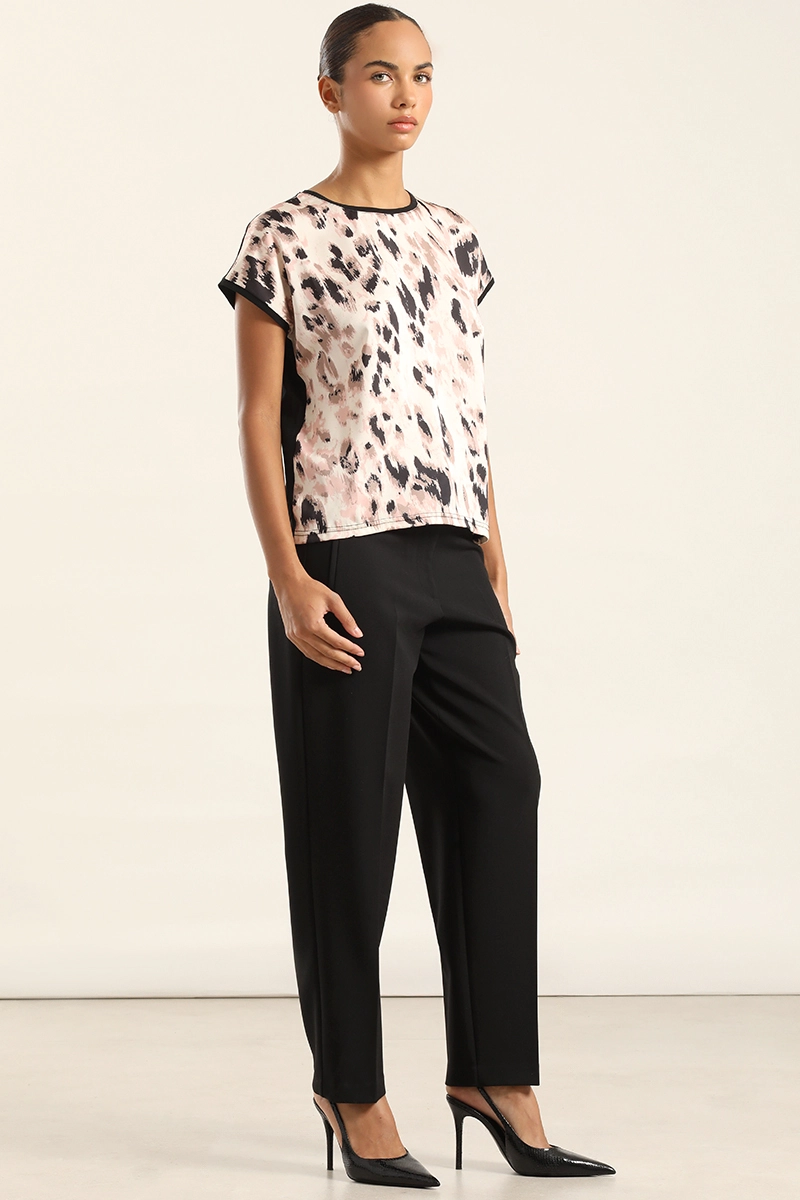 POLERA SATIN MIX ESTAMPADO, NEGRO LIOLA - 2