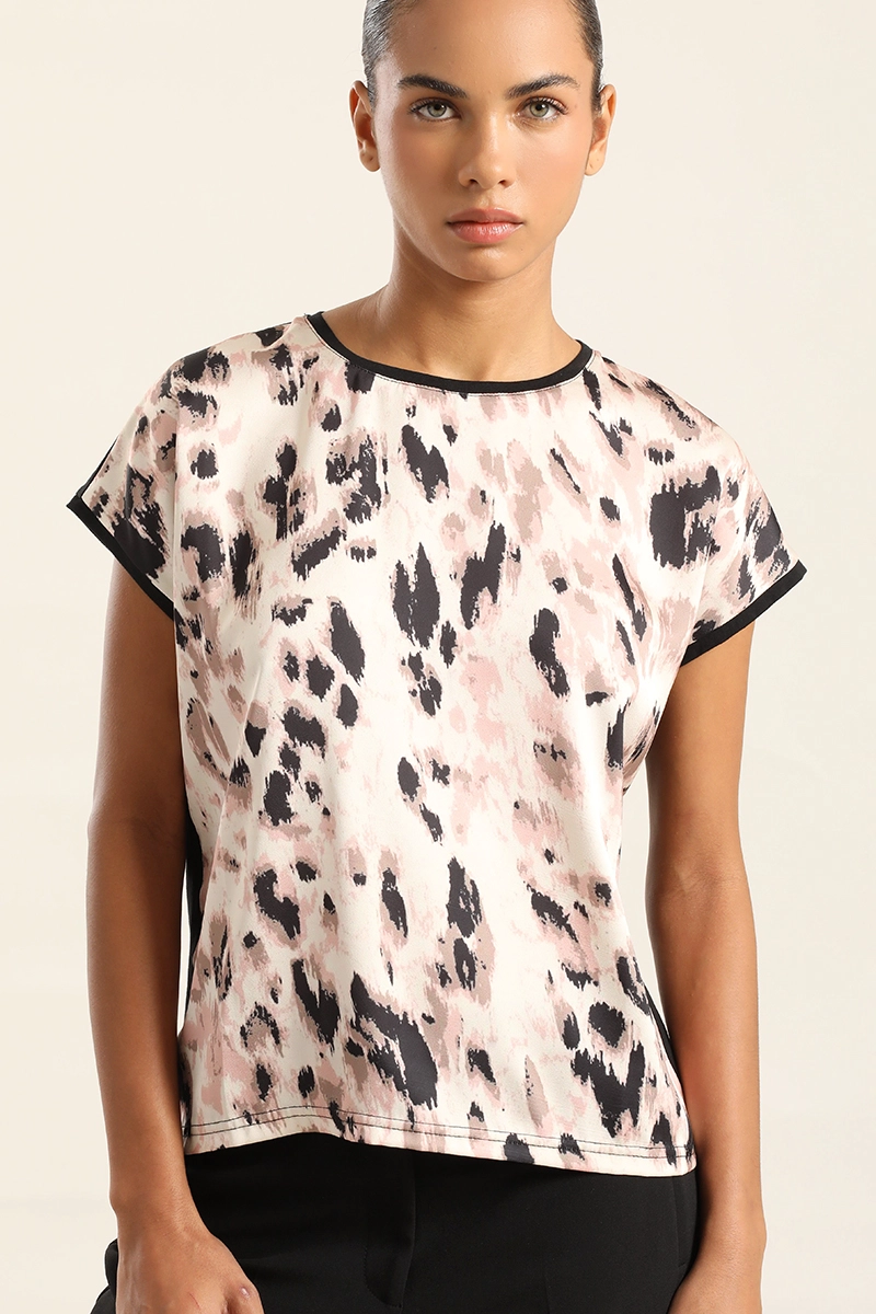 POLERA SATIN MIX ESTAMPADO, NEGRO LIOLA - 6