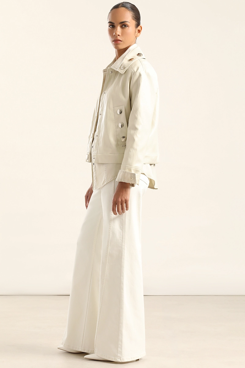 CHAQUETA TACHAS, EFECTO CUERO, BEIGE LIOLA - 6