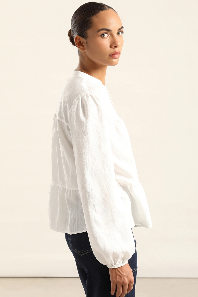 BLUSA ROMANTICA PANELES, CRUDO LIOLA - 7