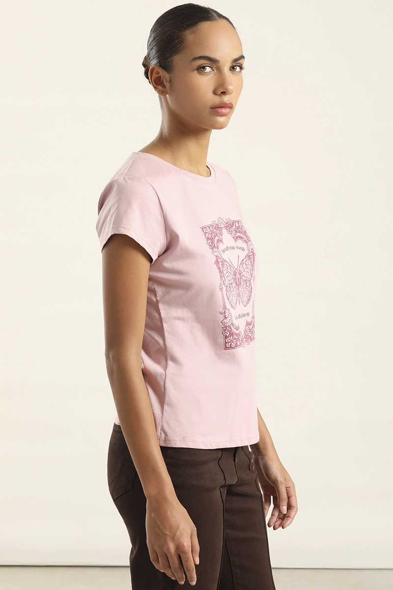 POLERA ALGODON CON ESTAMPADO, ROSA LIOLA - 3