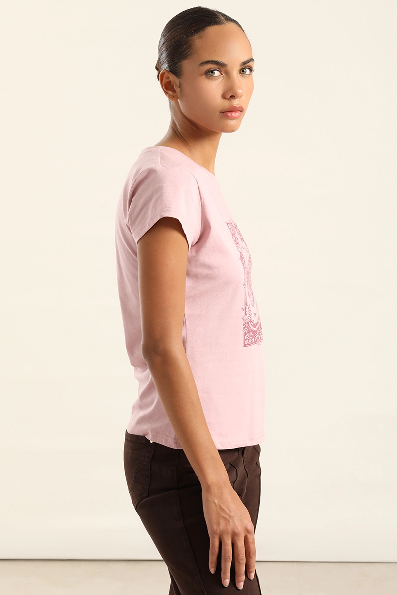 POLERA ALGODON CON ESTAMPADO, ROSA LIOLA - 5