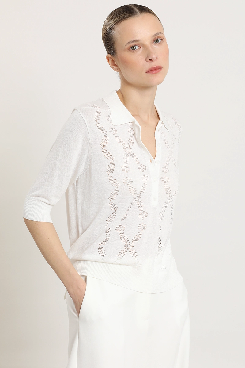 TOP PUNTO, CUELLO CAMISERO, CRUDO LIOLA - 5