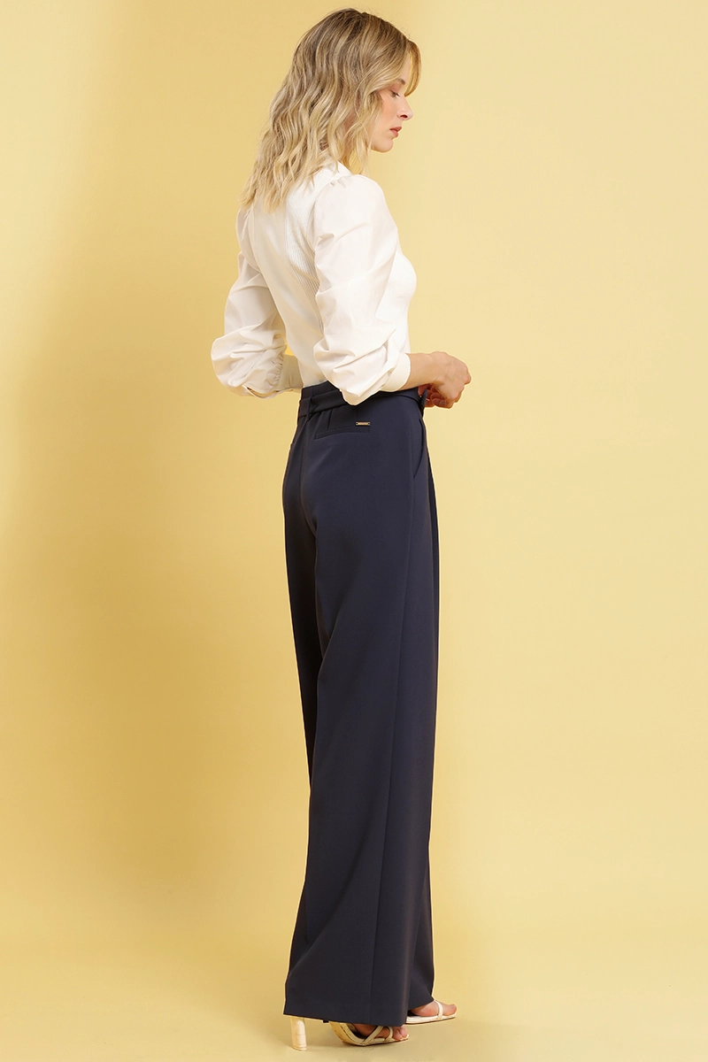 PANTALON RECTO CON CINTURON, AZUL LIOLA - 6