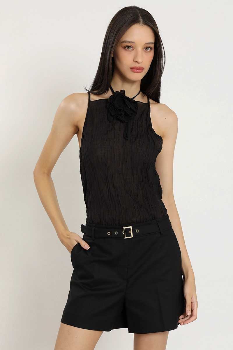 SHORT CON CINTURON, NEGRO LIOLA - 1