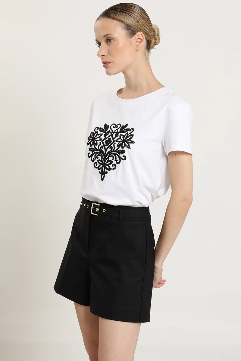 SHORT CON CINTURON, NEGRO LIOLA - 8
