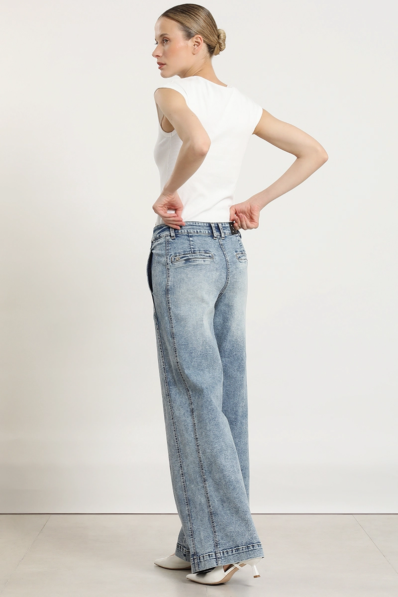 JEANS PALAZZO, TIRO ALTO, CELESTE LIOLA - 4
