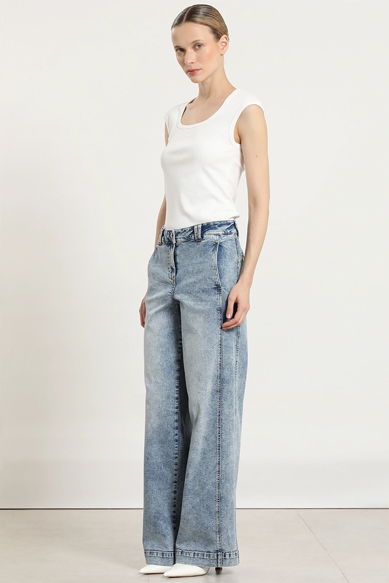 JEANS PALAZZO, TIRO ALTO, CELESTE LIOLA - 5