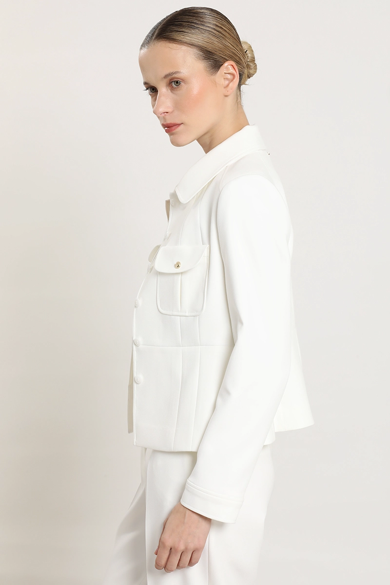 CHAQUETA ENTALLADA, BOLSILLO PARCHE, CRUDO LIOLA - 6