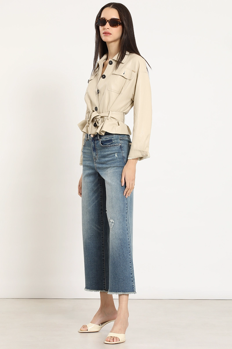 CHAQUETA EFECTO CUERO, BEIGE LIOLA - 5