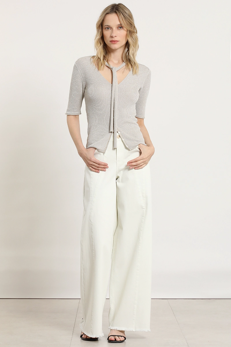 JEANS COLOR EXTRA PALAZZO, CRUDO LIOLA - 1