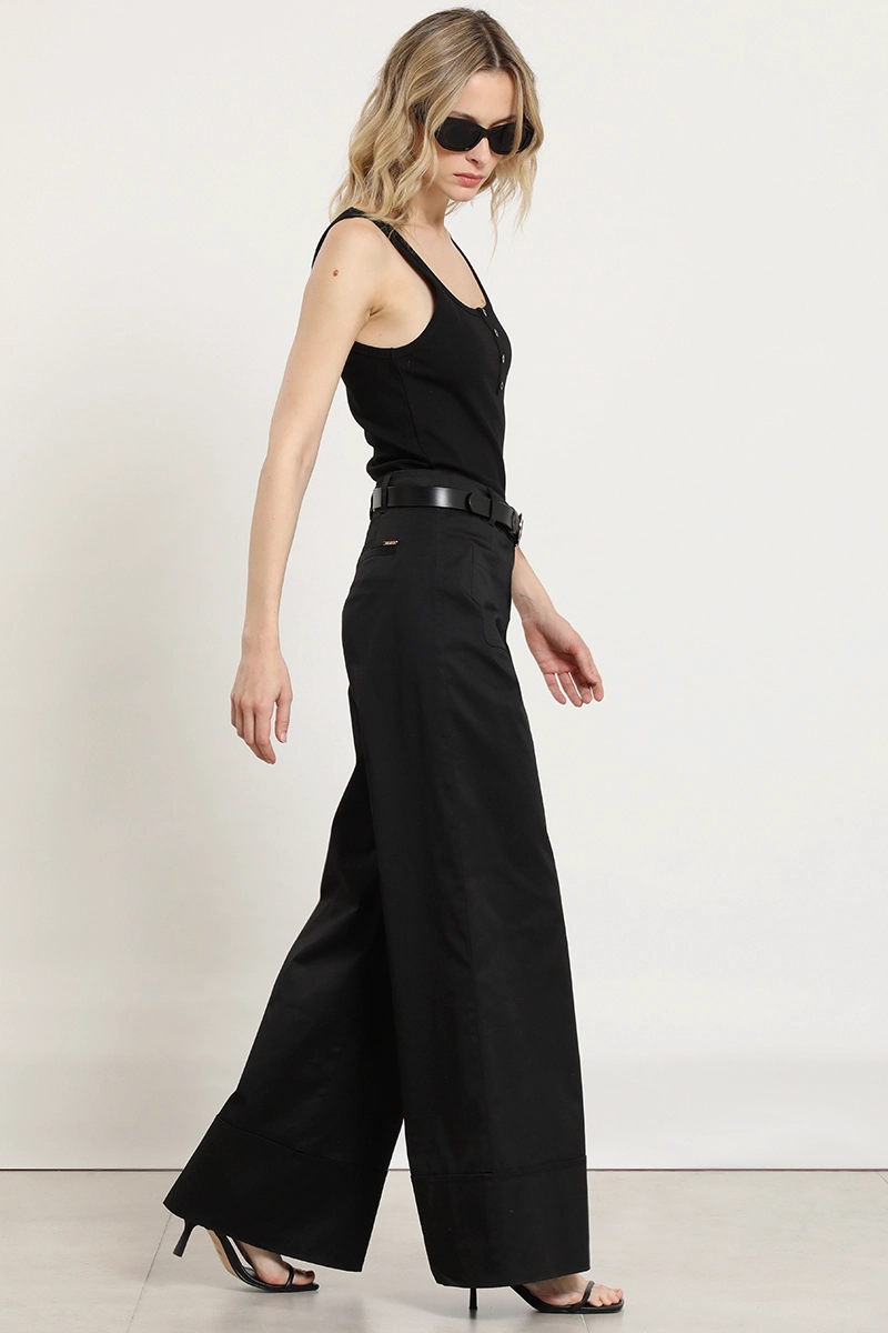 PANTALON PALAZZO, TIRO ALTO, NEGRO LIOLA - 5