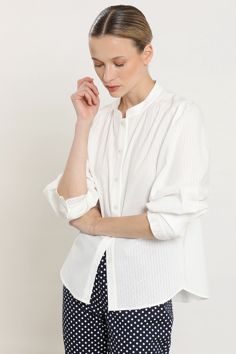 BLUSA ALGODON, FANTASIA RAYAS, CRUDO LIOLA - 3
