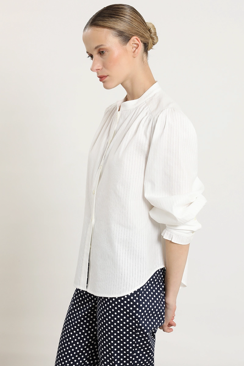 BLUSA ALGODON, FANTASIA RAYAS, CRUDO LIOLA - 4