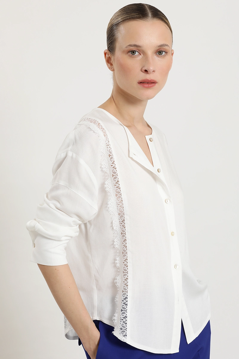 BLUSA APLICACION ENCAJE, CRUDO LIOLA - 2