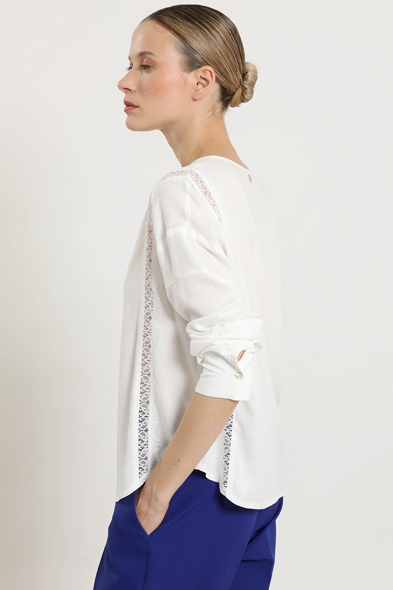 BLUSA APLICACION ENCAJE, CRUDO LIOLA - 5
