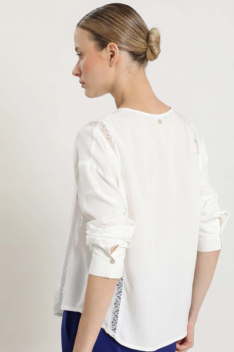 BLUSA APLICACION ENCAJE, CRUDO LIOLA - 6
