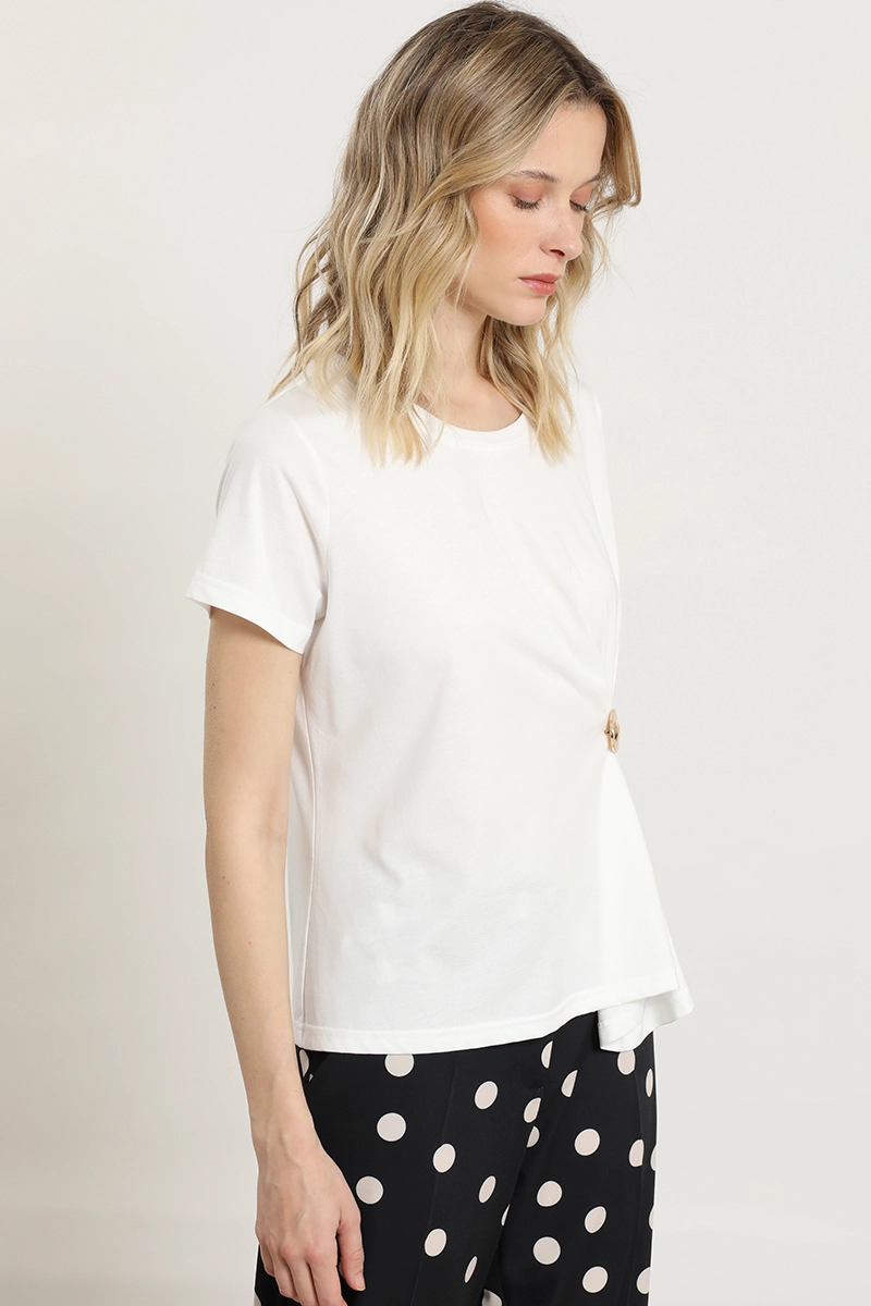POLERA RECOGIDO, HERRAJE METAL, CRUDO LIOLA - 3