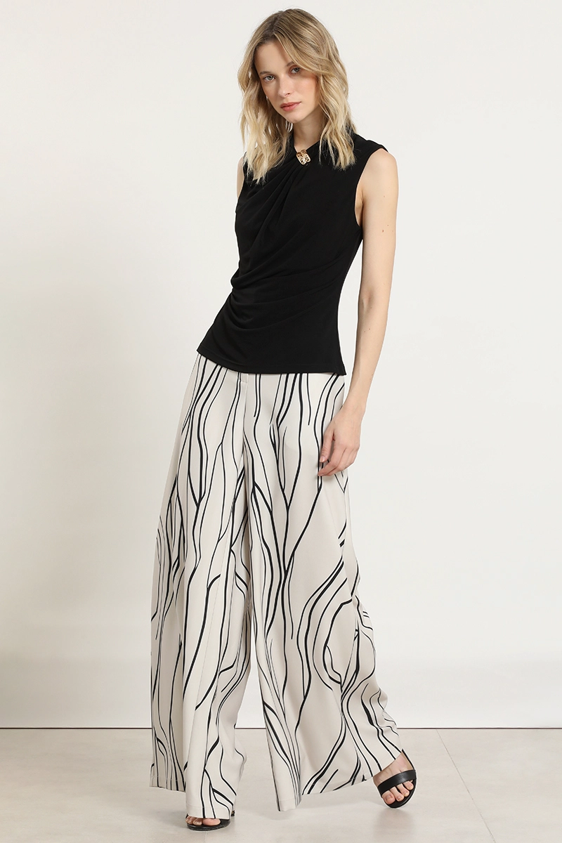 PANTALON ANCHO, ESTAMPADO, BEIGE LIOLA - 2
