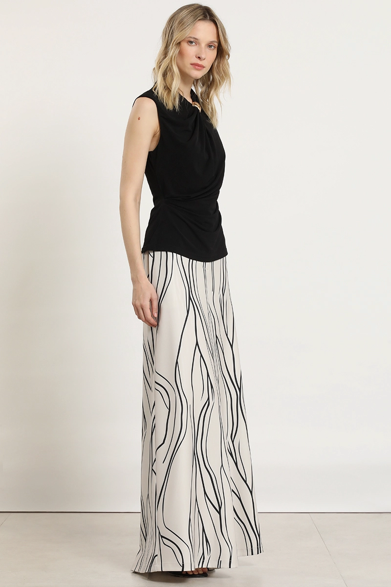 PANTALON ANCHO, ESTAMPADO, BEIGE LIOLA - 3