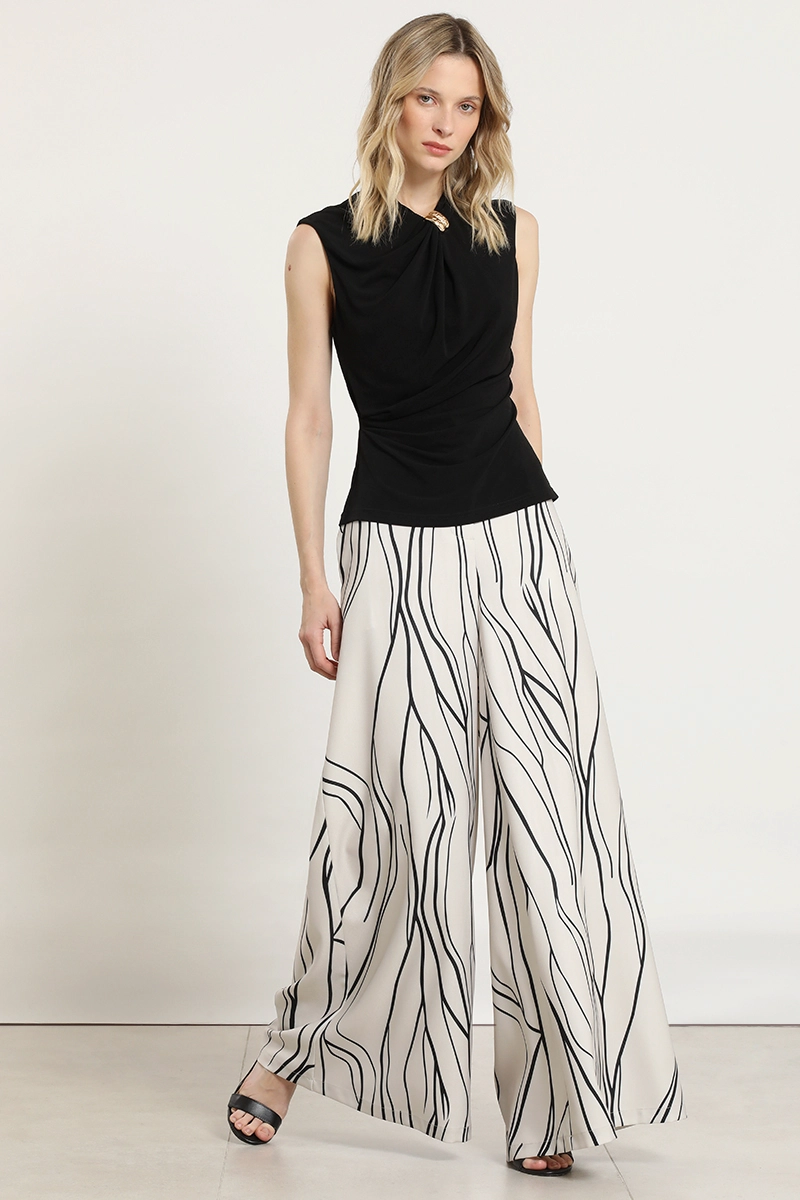 PANTALON ANCHO, ESTAMPADO, BEIGE LIOLA - 5