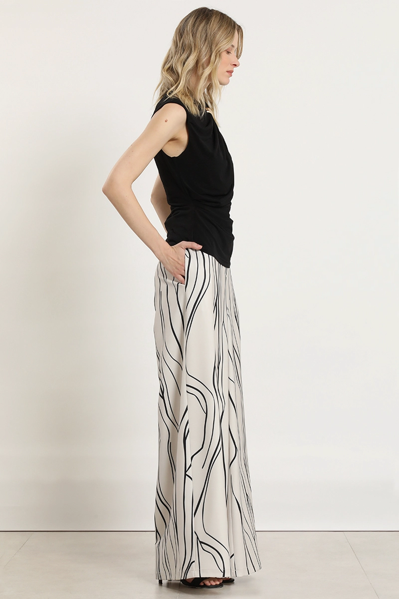 PANTALON ANCHO, ESTAMPADO, BEIGE LIOLA - 6