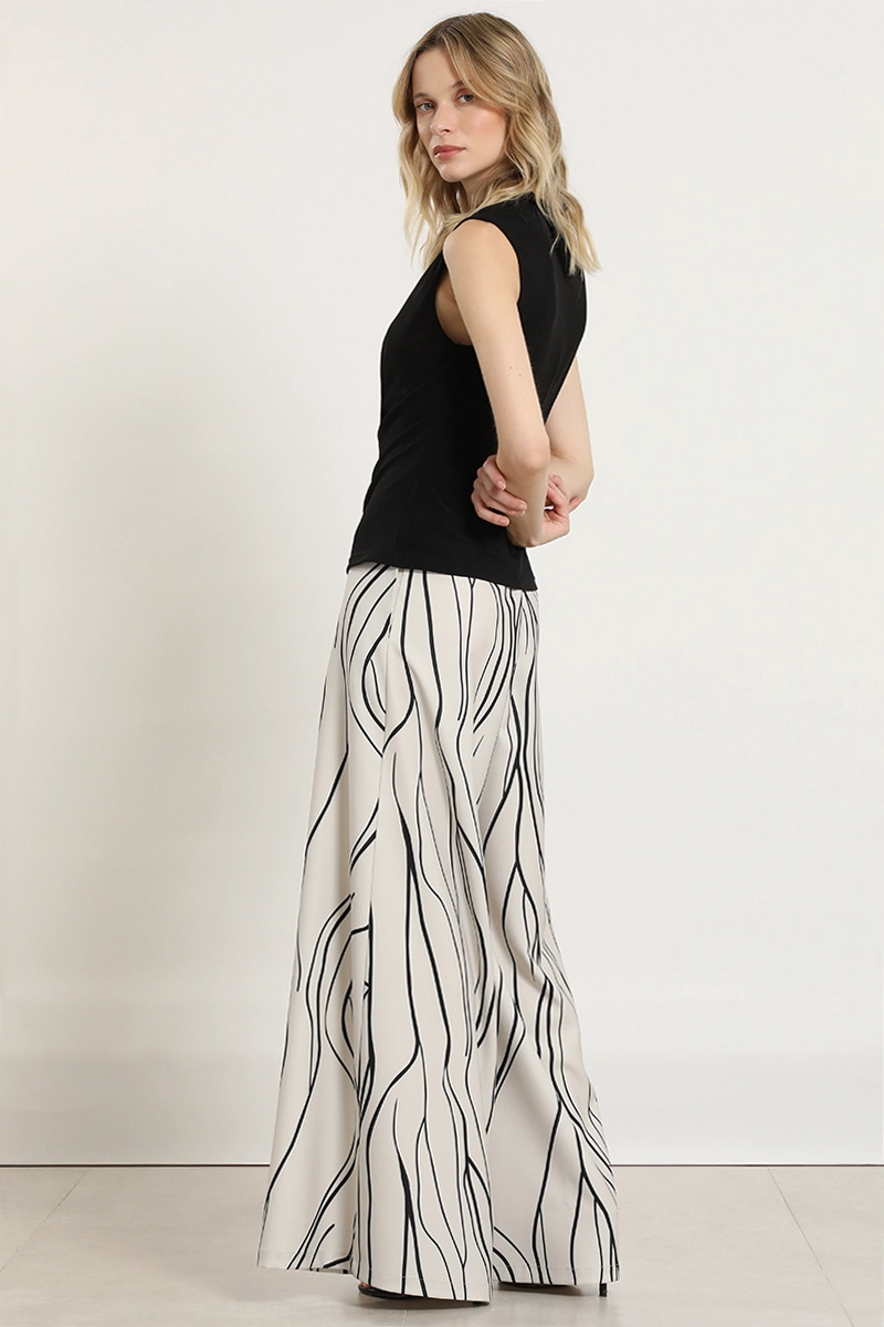 PANTALON ANCHO, ESTAMPADO, BEIGE LIOLA - 7
