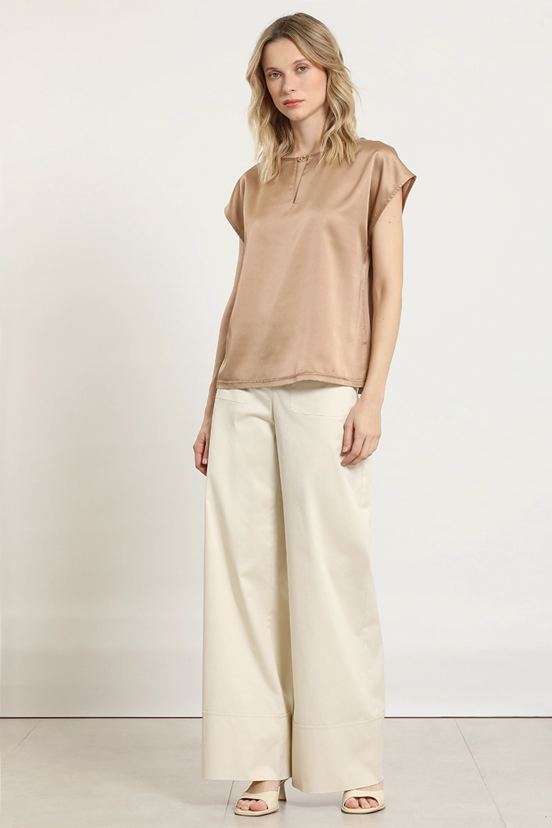 POLERA SATIN, HERRAJE METAL, BEIGE LIOLA - 2