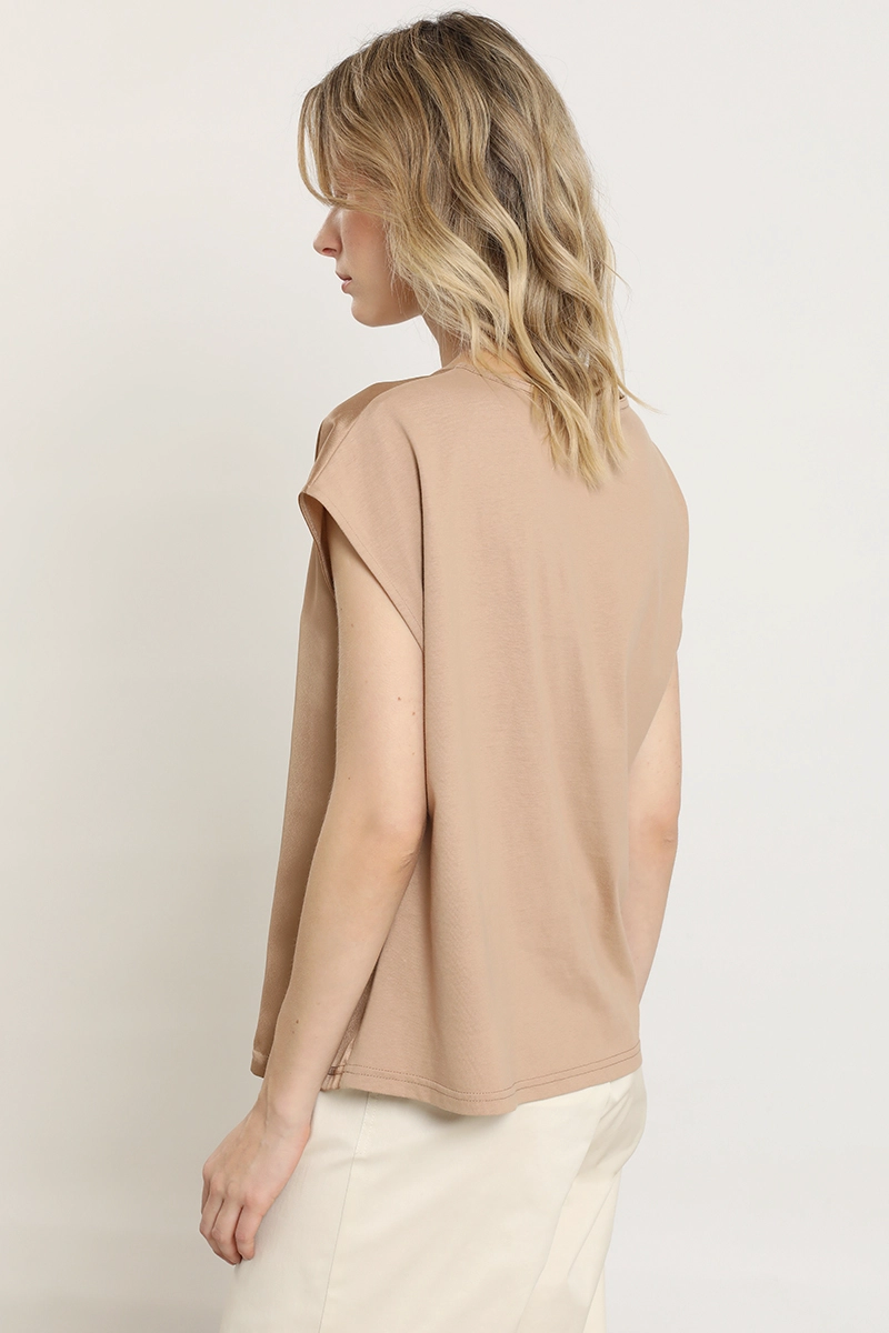 POLERA SATIN, HERRAJE METAL, BEIGE LIOLA - 6