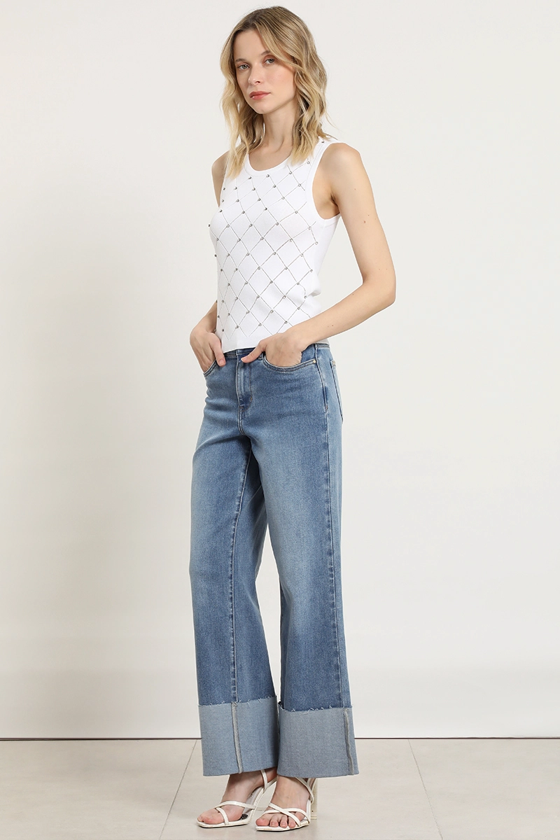 JEANS STRAIGHT, TIRO MEDIO, AZUL LIOLA - 2