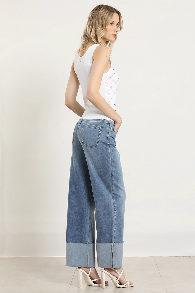 JEANS STRAIGHT, TIRO MEDIO, AZUL LIOLA - 6