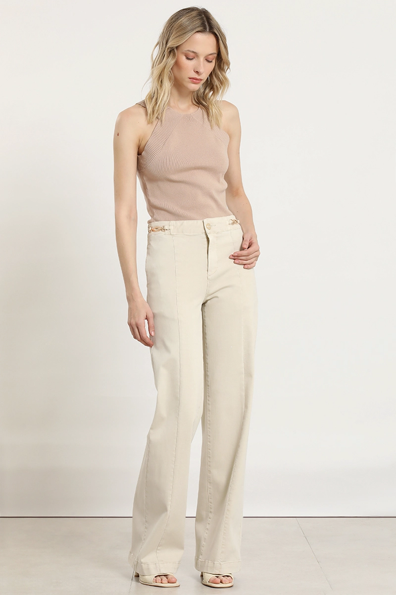 JEANS COLOR STRAIGHT, BEIGE LIOLA - 3