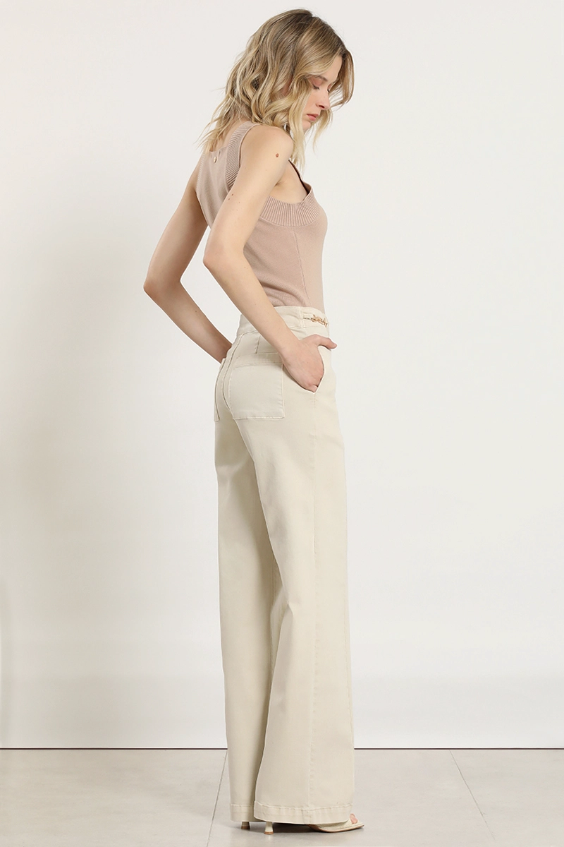 JEANS COLOR STRAIGHT, BEIGE LIOLA - 4