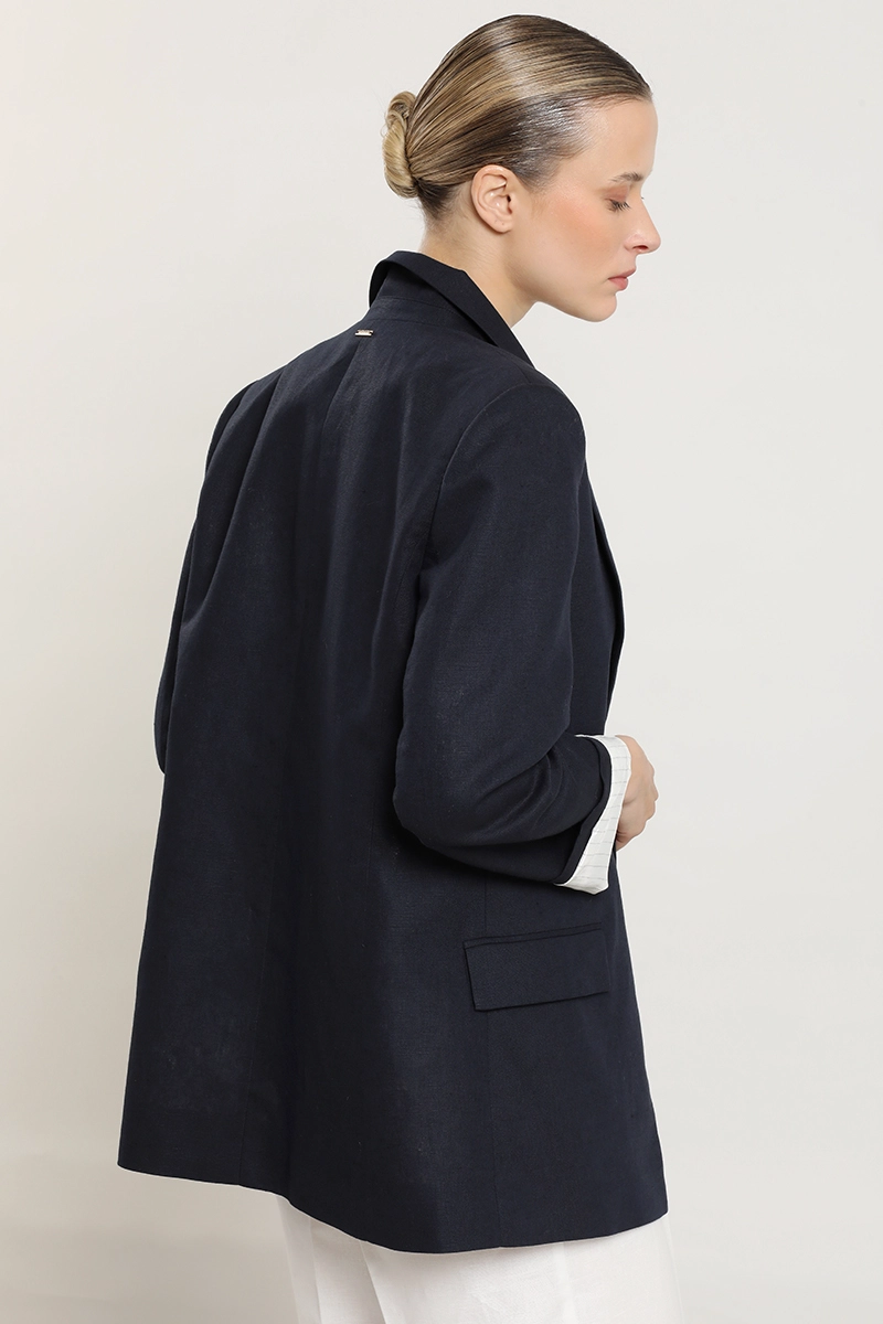 BLAZER CON FORRO CONTRASTE, AZUL LIOLA - 6