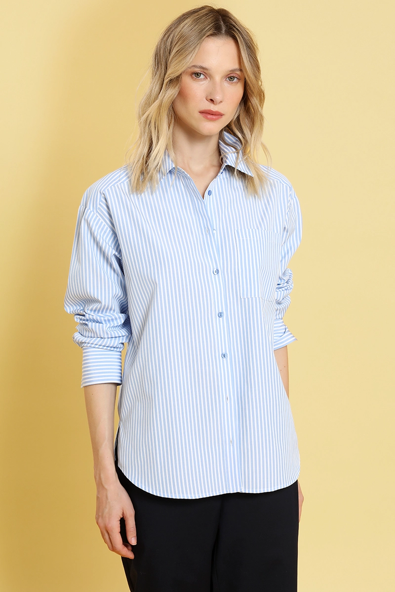 BLUSA FANTASIA RAYAS, CELESTE LIOLA - 1