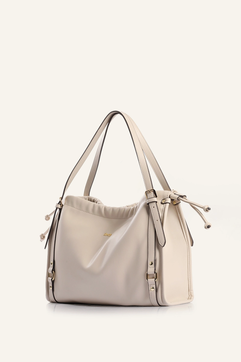 BOLSO MEDIANO SIMIL CUERO BEIGE LIOLA - 2