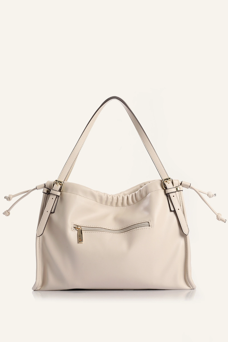 BOLSO MEDIANO SIMIL CUERO BEIGE LIOLA - 3