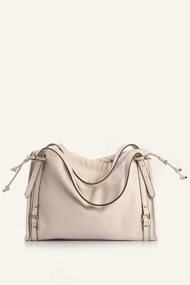 BOLSO MEDIANO SIMIL CUERO BEIGE LIOLA - 4