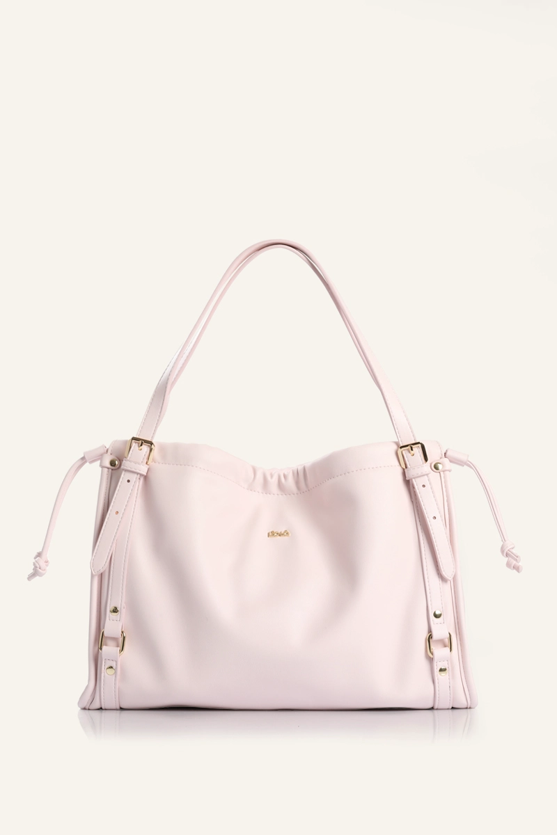 BOLSO MEDIANO SIMIL CUERO ROSA LIOLA - 1