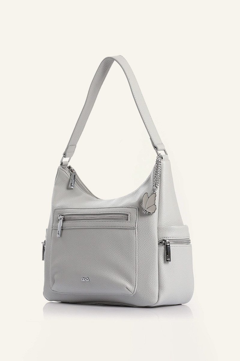 CARTERA CHARM SIMIL CUERO GRIS LIOLA - 2