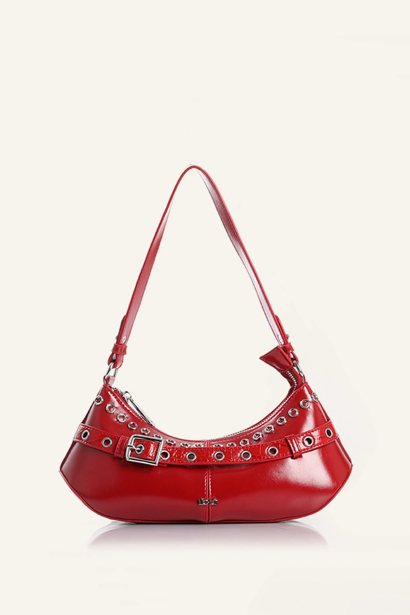 CARTERA OJETILLOS SIMIL CUERO ROJO LIOLA - 1