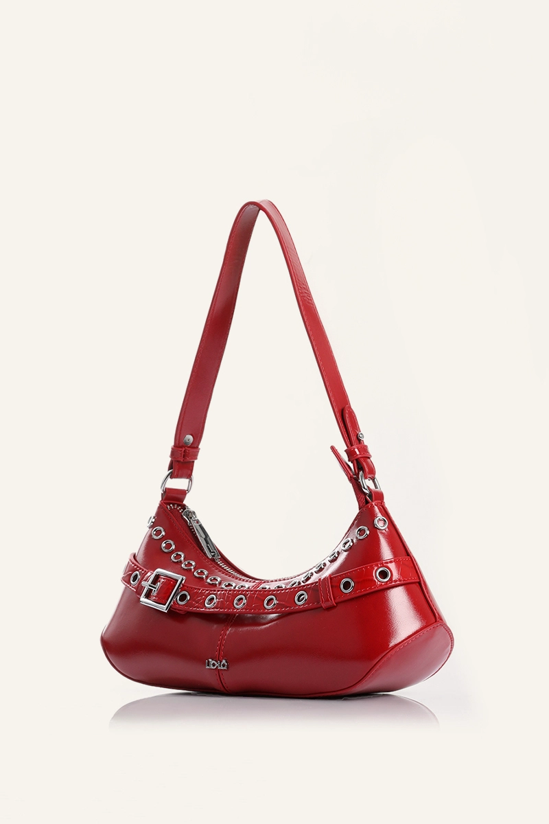 CARTERA OJETILLOS SIMIL CUERO ROJO LIOLA - 2